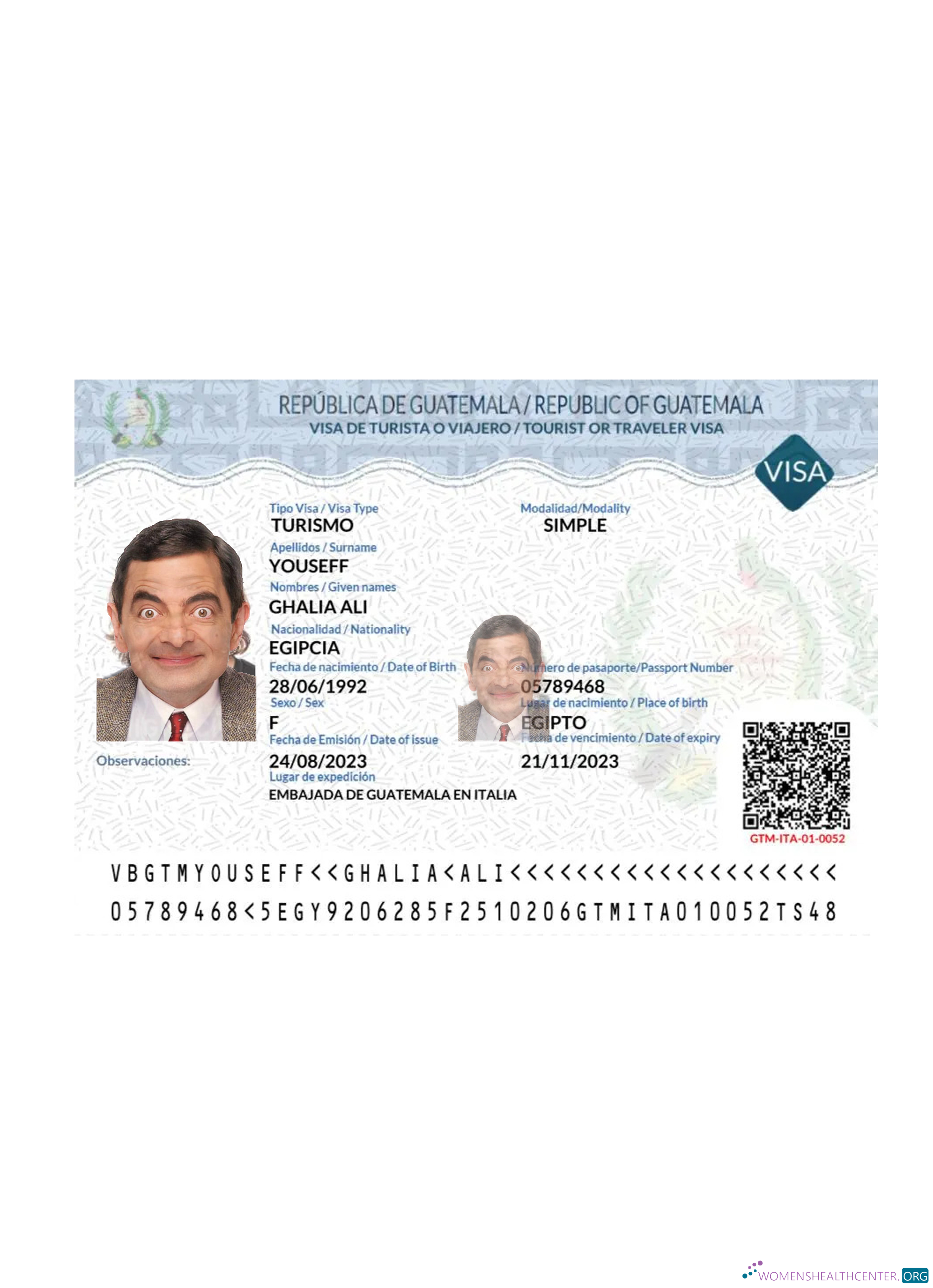 Download Guatemala tourist or traveler visa Photoshop template
